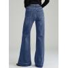 image:imageDokotoo Womens Wide Leg Baggy Flare Jeans High Waisted Stretch Casual Denim Pants with PocketsDusk Blue