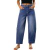 image:imageDokotoo Casual Jeans for Women Loose Baggy Wide Leg Jeans Woman High Waisted Stretchy Denim Pants with PocketsNavy Blue
