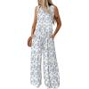 image:imageDokotoo Pants Sets Women 2 Piece Outfits Sleeveless Round Neck Tank Tops Matching Sets for Women Elastic Waist Wide LegZ Sky Blue