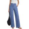 image:imageDokotoo Womens Pants High Waisted Jeans Stretch Loose Fit Colorblock Denim Pants with PocketSky Blue