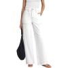 image:imageDokotoo Womens Pants High Waisted Jeans Stretch Loose Fit Colorblock Denim Pants with PocketWhite