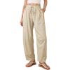 image:imageDokotoo Womens Striped Barrel Casual Pants High Waisted 2026 Elastic Drawstring TrousersApricot Stripe