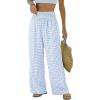 image:imageDokotoo Womens Striped Gingham Pants 2026 Casual Pants Cute Comfy Bottoms with Pockets Plaid OutfitsBlue