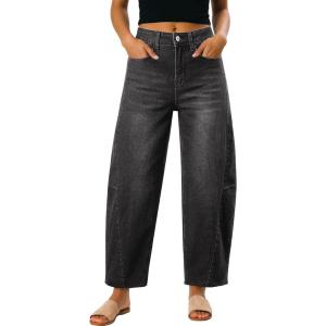 image:imageDokotoo Casual Jeans for Women Loose Baggy Wide Leg Jeans Woman High Waisted Stretchy Denim Pants with PocketsGrey