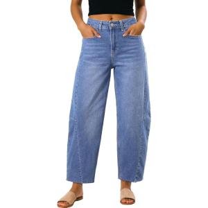 image:imageDokotoo Casual Jeans for Women Loose Baggy Wide Leg Jeans Woman High Waisted Stretchy Denim Pants with PocketsSky Blue