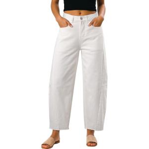 image:imageDokotoo Casual Jeans for Women Loose Baggy Wide Leg Jeans Woman High Waisted Stretchy Denim Pants with PocketsWhite