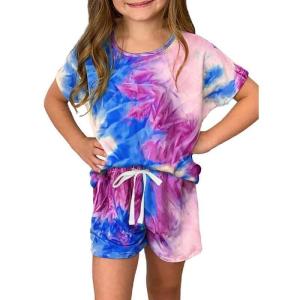 image:imageDokotoo Girls Summer Cute TShirt and Shorts Set with Side PocketsB Purple