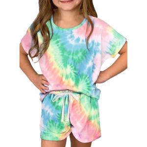 image:imageDokotoo Girls Summer Cute TShirt and Shorts Set with Side PocketsC Green