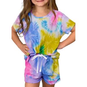 image:imageDokotoo Girls Summer Cute TShirt and Shorts Set with Side PocketsC Yellow 2