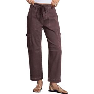 image:imageDokotoo Jeans for Women Casual High Waisted Straight Wide Leg Pants Loose Cargo Denim Pants with PocketsDark Brown