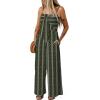image:imageDokotoo Jumpsuits for Women 2025 Summer Floral Rompers Overalls with PocketsGreenstriped