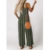 image:imageDokotoo Jumpsuits for Women 2025 Summer Floral Rompers Overalls with PocketsGreenstriped