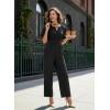 image:imageDokotoo Jumpsuits for Women Dressy Casual Overalls One Piece Short Sleeve Wide Leg Elegant Rompers Jumpers With PocketsBlack