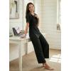 image:imageDokotoo Jumpsuits for Women Dressy Casual Overalls One Piece Short Sleeve Wide Leg Elegant Rompers Jumpers With PocketsBlack