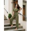image:imageDokotoo Jumpsuits for Women Dressy Casual Overalls One Piece Short Sleeve Wide Leg Elegant Rompers Jumpers With PocketsGreen