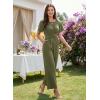 image:imageDokotoo Jumpsuits for Women Dressy Casual Overalls One Piece Short Sleeve Wide Leg Elegant Rompers Jumpers With PocketsGreen