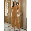 image:imageDokotoo Jumpsuits for Women Dressy Casual Overalls One Piece Short Sleeve Wide Leg Elegant Rompers Jumpers With PocketsKhaki