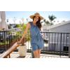 image:imageDokotoo Rompers for Women 2026 Summer Ruffle Sleeves Square Neck Drawstring Casual Jumpsuits with PocketsLight Blue