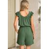 image:imageDokotoo Rompers for Women 2026 Summer Ruffle Sleeves Square Neck Drawstring Casual Jumpsuits with PocketsMist Green