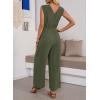 image:imageDokotoo Sleeveless Jumpsuit for Womens Dressy Casual 2025 One Piece Romper OutfitsNew Fabricarmy Green
