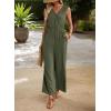 image:imageDokotoo Sleeveless Jumpsuit for Womens Dressy Casual 2025 One Piece Romper OutfitsNew Fabricarmy Green