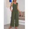 image:imageDokotoo Sleeveless Jumpsuit for Womens Dressy Casual 2025 One Piece Romper OutfitsNew Fabricarmy Green