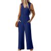 image:imageDokotoo Sleeveless Jumpsuit for Womens Dressy Casual 2025 One Piece Romper OutfitsNew Fabricdark Blue