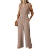 image:imageDokotoo Sleeveless Jumpsuit for Womens Dressy Casual 2025 One Piece Romper OutfitsNew Fabricsimply Taupe