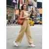 image:imageDokotoo Womens Casual Loose Overalls Jumpsuits One Piece Short Sleeve Wide Leg Smocked Waisted Long Pant RompersApricot