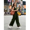 image:imageDokotoo Womens Casual Loose Overalls Jumpsuits One Piece Short Sleeve Wide Leg Smocked Waisted Long Pant RompersGreen