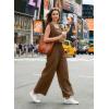 image:imageDokotoo Womens Casual Loose Overalls Jumpsuits One Piece Short Sleeve Wide Leg Smocked Waisted Long Pant RompersKhaki