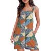 image:imageDokotoo Womens Casual Rompers Loose Overalls One Piece Sleeveless Printed Wide Leg Short Pant Jumpsuits With PocketsOrange 1