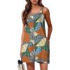 image:imageDokotoo Womens Casual Rompers Loose Overalls One Piece Sleeveless Printed Wide Leg Short Pant Jumpsuits With PocketsOrange 1