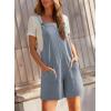 image:imageDokotoo Womens Casual Rompers Loose Overalls One Piece Sleeveless Wide Leg Short Pant Jumpsuits With PocketsBeau Blue