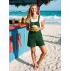 image:imageDokotoo Womens Casual Rompers Loose Overalls One Piece Sleeveless Wide Leg Short Pant Jumpsuits With PocketsGreen