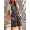 image:imageDokotoo Womens Casual Rompers Loose Overalls One Piece Sleeveless Wide Leg Short Pant Jumpsuits With PocketsMedium Grey