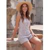 image:imageDokotoo Womens Casual Rompers Loose Waffle Knit Overalls One Piece Sleeveless Wide Leg Short Pant Jumpsuits With PocketsPurple