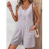 image:imageDokotoo Womens Casual Rompers Loose Waffle Knit Overalls One Piece Sleeveless Wide Leg Short Pant Jumpsuits With PocketsPurple
