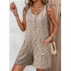 image:imageDokotoo Womens Casual Rompers Loose Waffle Knit Overalls One Piece Sleeveless Wide Leg Short Pant Jumpsuits With PocketsSmoke Gray