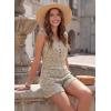 image:imageDokotoo Womens Casual Rompers Loose Waffle Knit Overalls One Piece Sleeveless Wide Leg Short Pant Jumpsuits With PocketsSmoke Gray