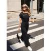 image:imageDokotoo Womens Dressy Casual Jumpsuits One Piece Outfits Drawstring Wide Leg Pants RompersBlack