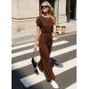 image:imageDokotoo Womens Dressy Casual Jumpsuits One Piece Outfits Drawstring Wide Leg Pants RompersCoffee