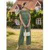 image:imageDokotoo Womens Dressy Casual Jumpsuits One Piece Outfits Drawstring Wide Leg Pants RompersMist Green