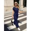 image:imageDokotoo Womens Dressy Casual Jumpsuits One Piece Outfits Drawstring Wide Leg Pants RompersNavy Blue