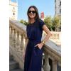 image:imageDokotoo Womens Dressy Casual Jumpsuits One Piece Outfits Drawstring Wide Leg Pants RompersNavy Blue