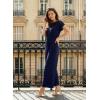 image:imageDokotoo Womens Dressy Casual Jumpsuits One Piece Outfits Drawstring Wide Leg Pants RompersNavy Blue