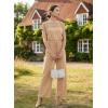 image:imageDokotoo Womens Dressy Casual Jumpsuits One Piece Outfits Drawstring Wide Leg Pants RompersOatmeal