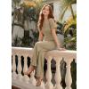 image:imageDokotoo Womens Dressy Casual One Piece Jumpsuits Short Sleeve Wide Leg Pants Rompers Vacation Summer OutfitsApricot
