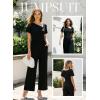 image:imageDokotoo Womens Dressy Casual One Piece Jumpsuits Short Sleeve Wide Leg Pants Rompers Vacation Summer OutfitsBlack