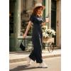 image:imageDokotoo Womens Dressy Casual One Piece Jumpsuits Short Sleeve Wide Leg Pants Rompers Vacation Summer OutfitsBlack